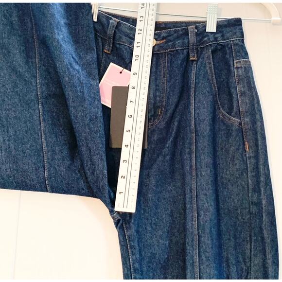 Pretty Little Thing Women’s Jeans High Rise Straight Leg Elasticated Hem Sz 2 - Picture 10 of 16